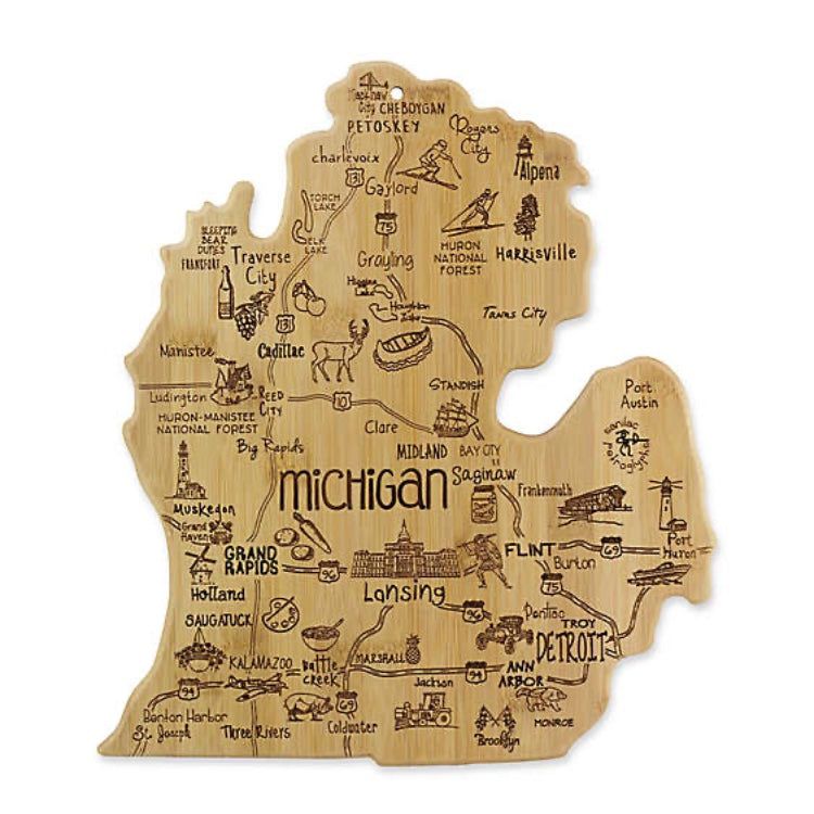 Mitten Destination Michigan Cutting &amp; Serving Board