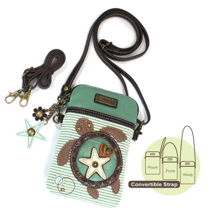 Chala Dragonfly Cellphone Crossbody Bag - Convertible Strap, PU Leather