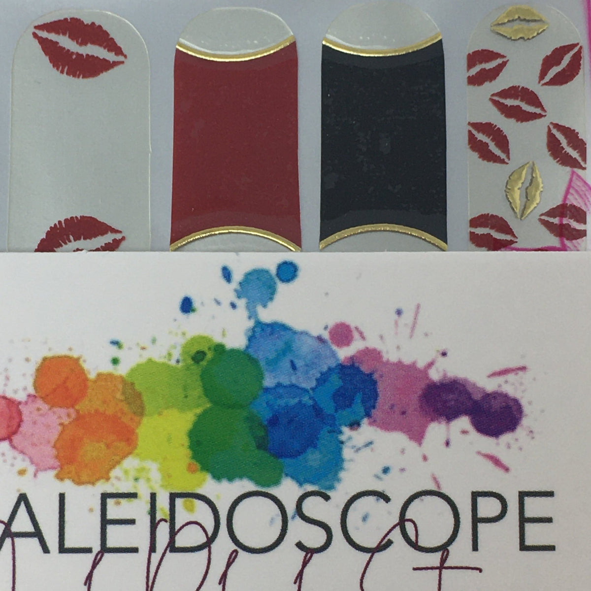 Kaleidoscope Nail Strips Red/Black/White Collection