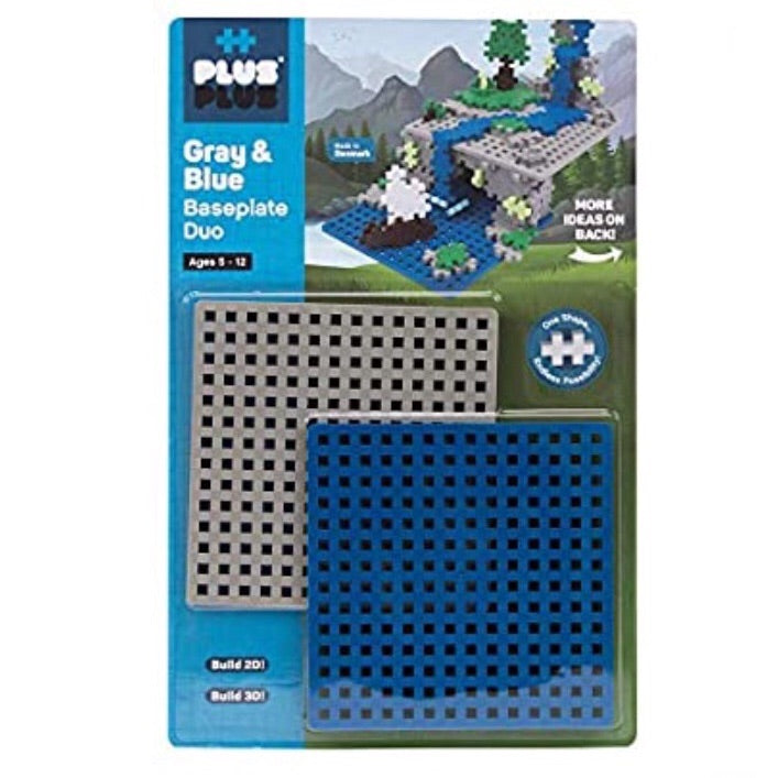 Plus Plus Baseplate Duo - Gray &amp; Blue