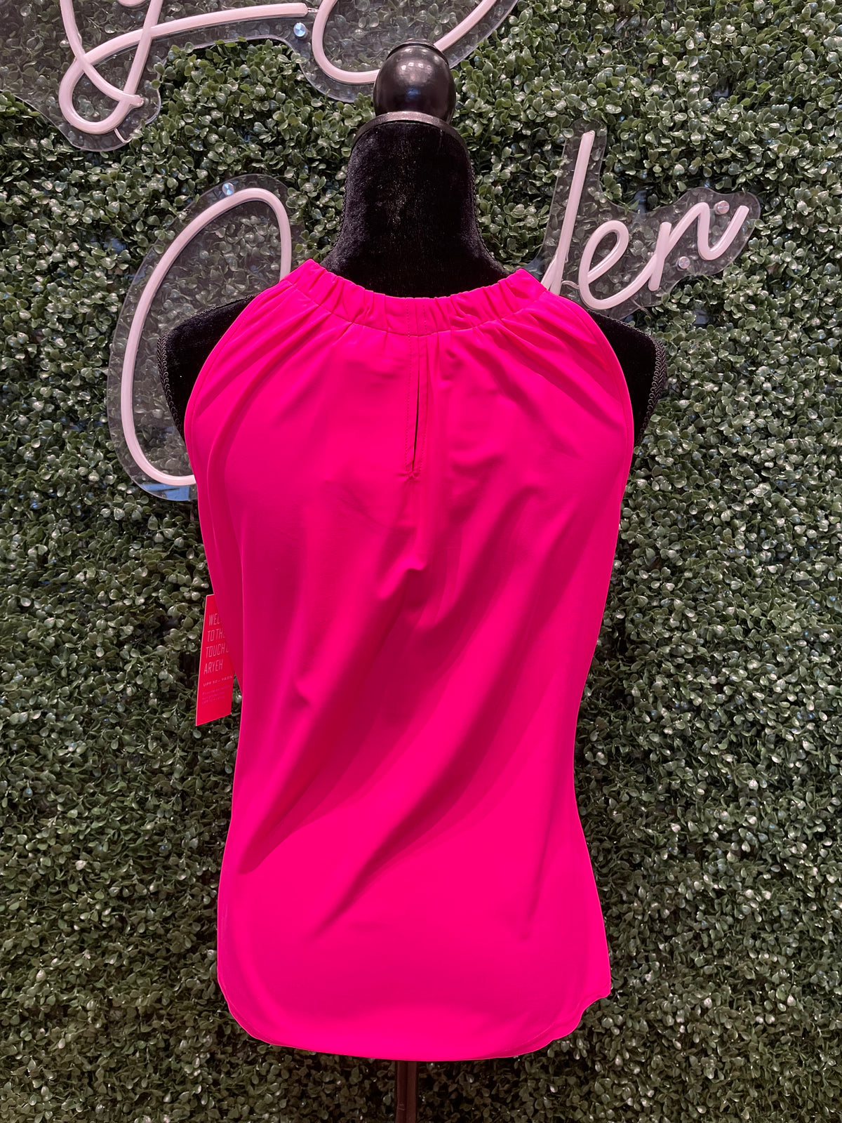 UPF50+ Hot Pink Keyhole Sleeveless Top