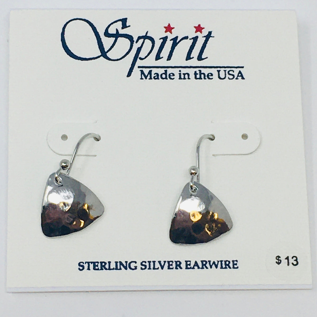 Sm Hammered Soft Triangle Earrings