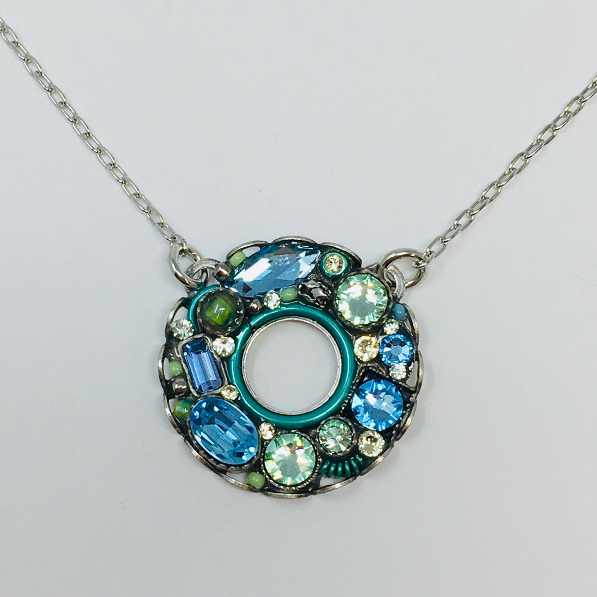 Bejeweled  Large Circle Pendant Necklace