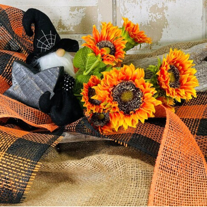 Burlap Orange/Black Mesh