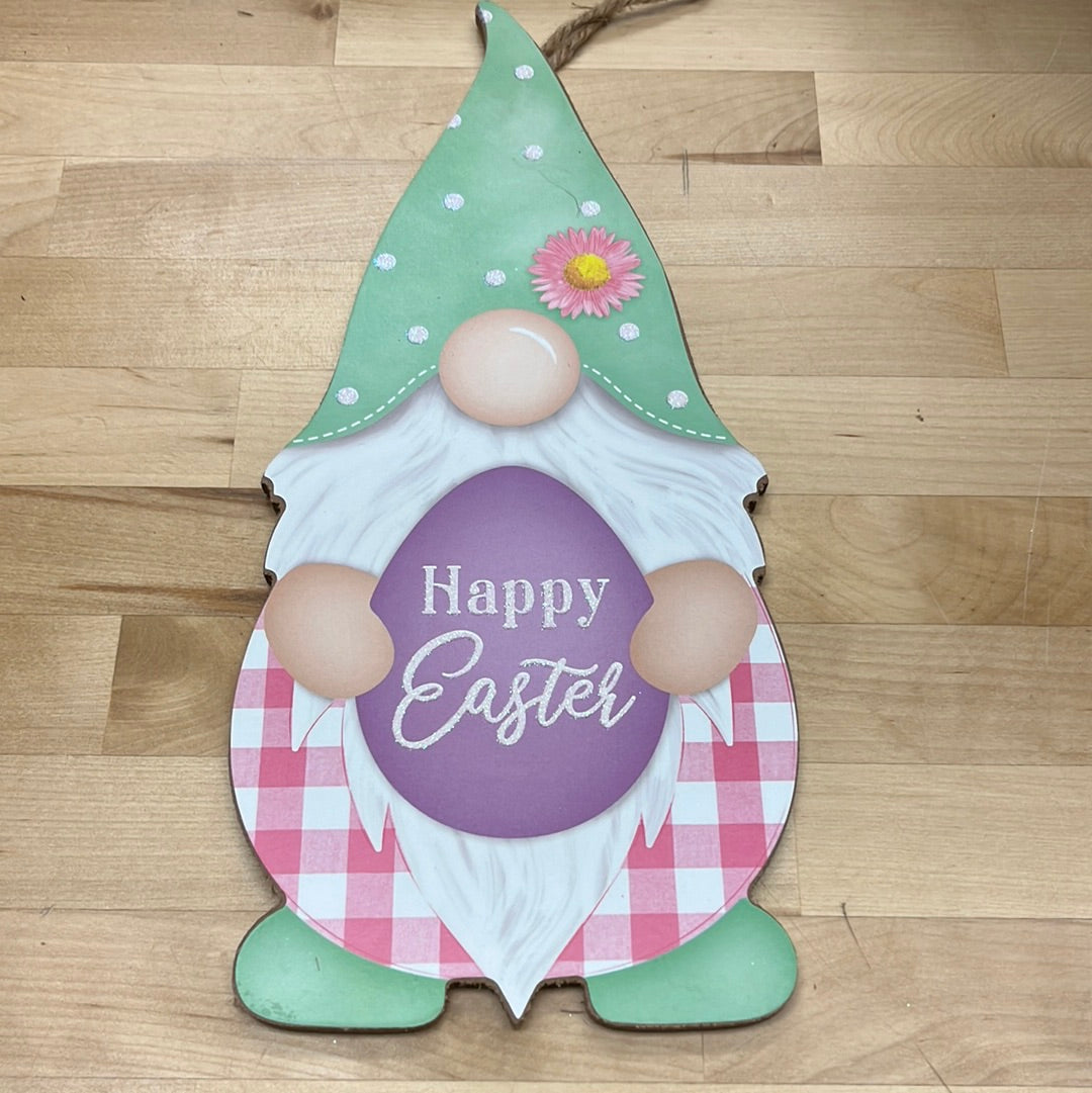 Easter Gnome Shape Sign