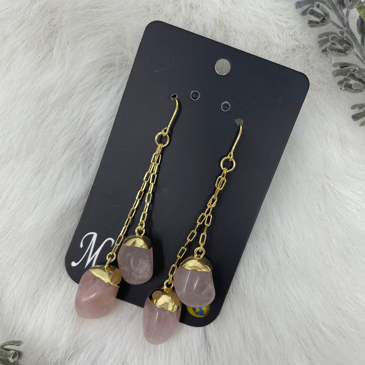 Rose Quartz Dangle Earrings