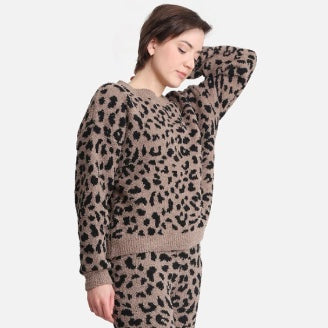 Luxury Soft Leopard Print Pullover Sweater