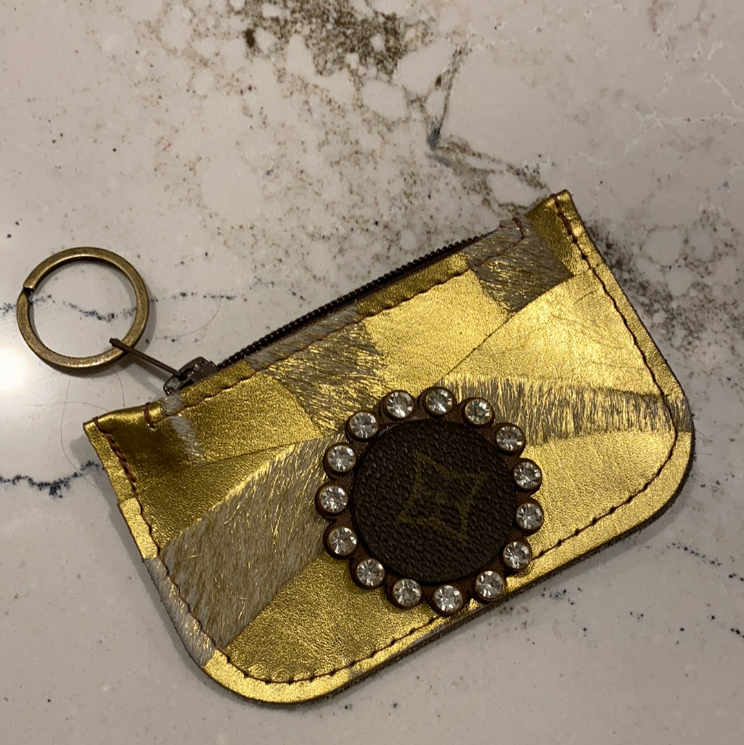 Gypsy LV Keychain Card Wallet Gold