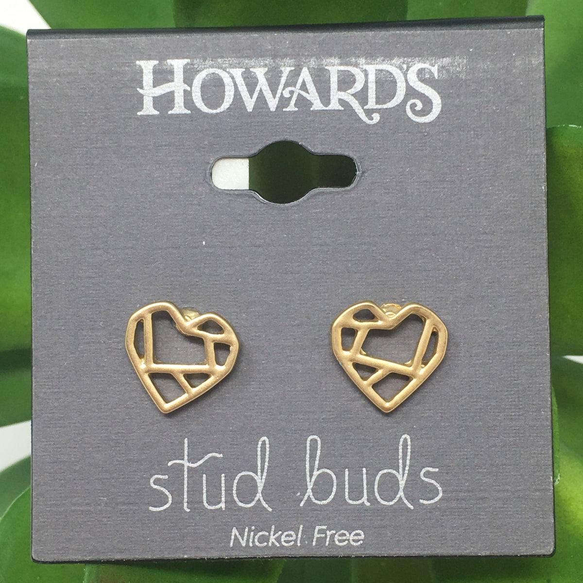 Filigree Heart Stud Buds Earrings