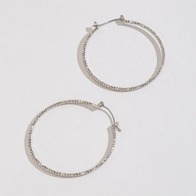 Large Textured Hoop Earrings