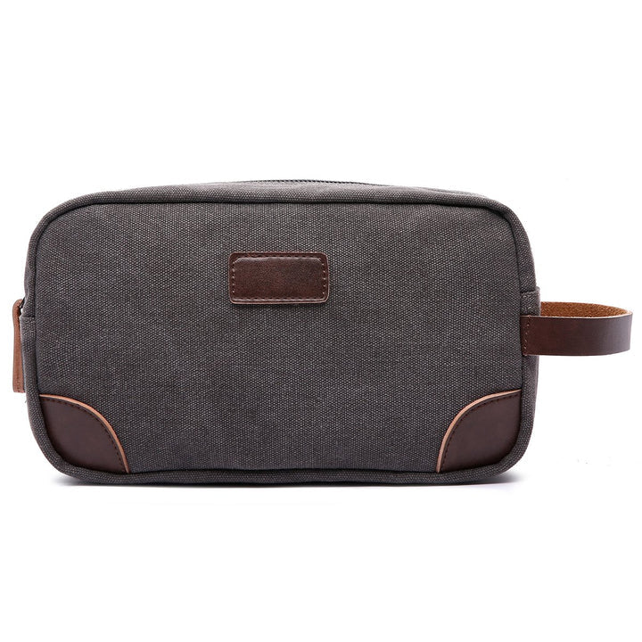 Grey Canvas Toiletry Dopp Kit