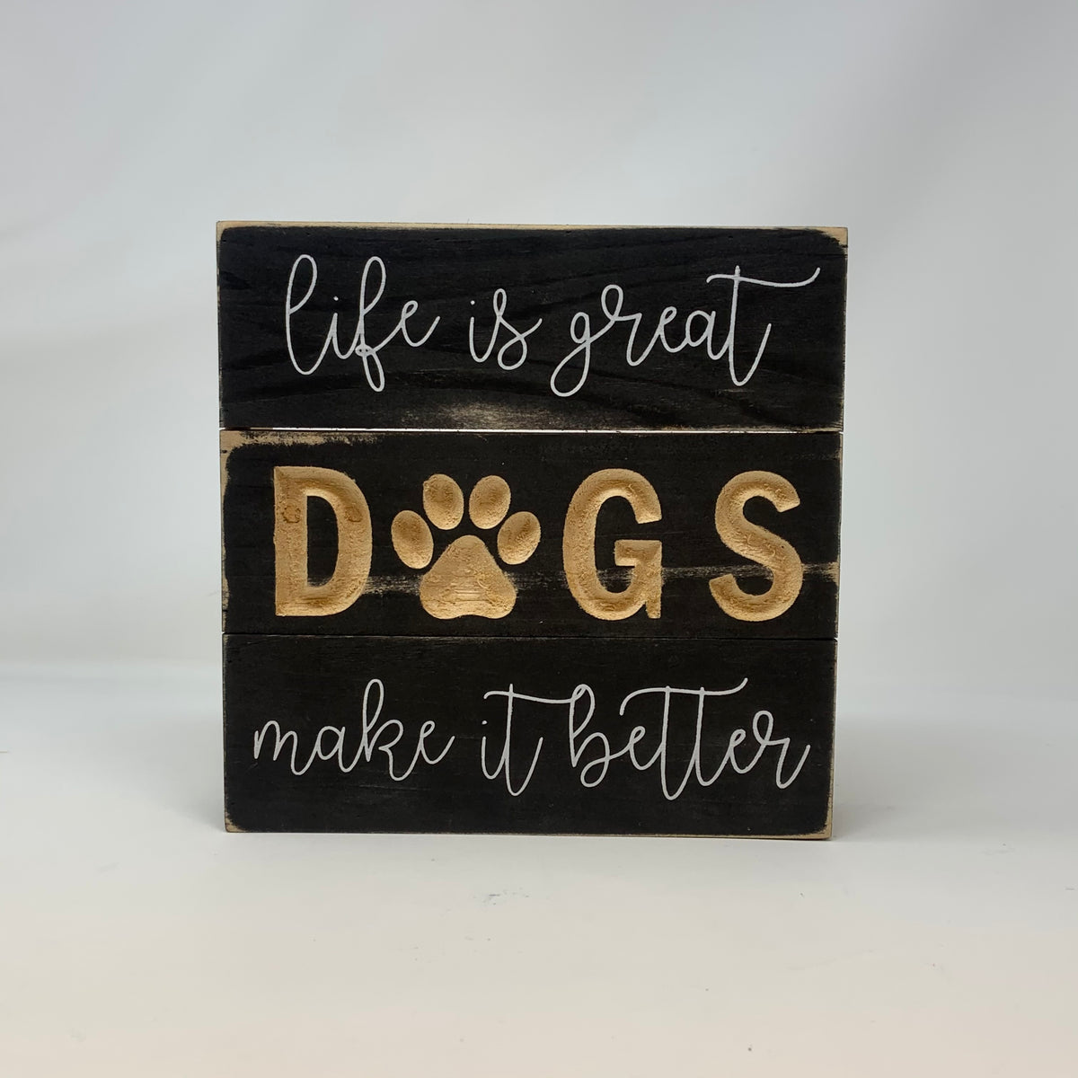Wooden Engraved Cats &amp; Dogs Sign
