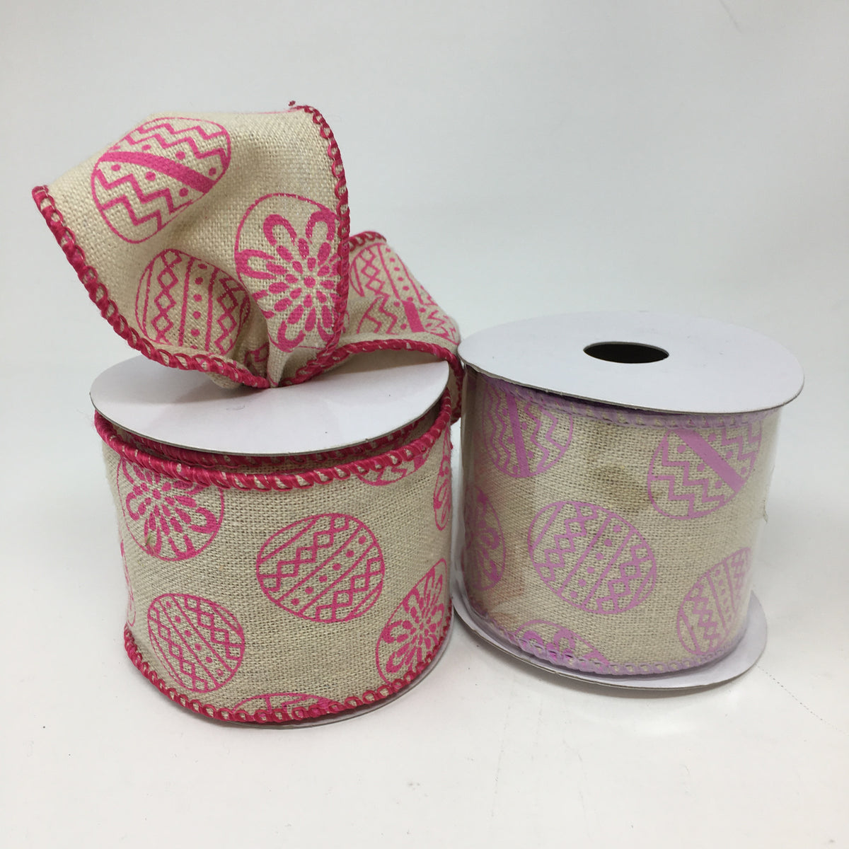 Easter Eggs on Linen Ribbon Roll