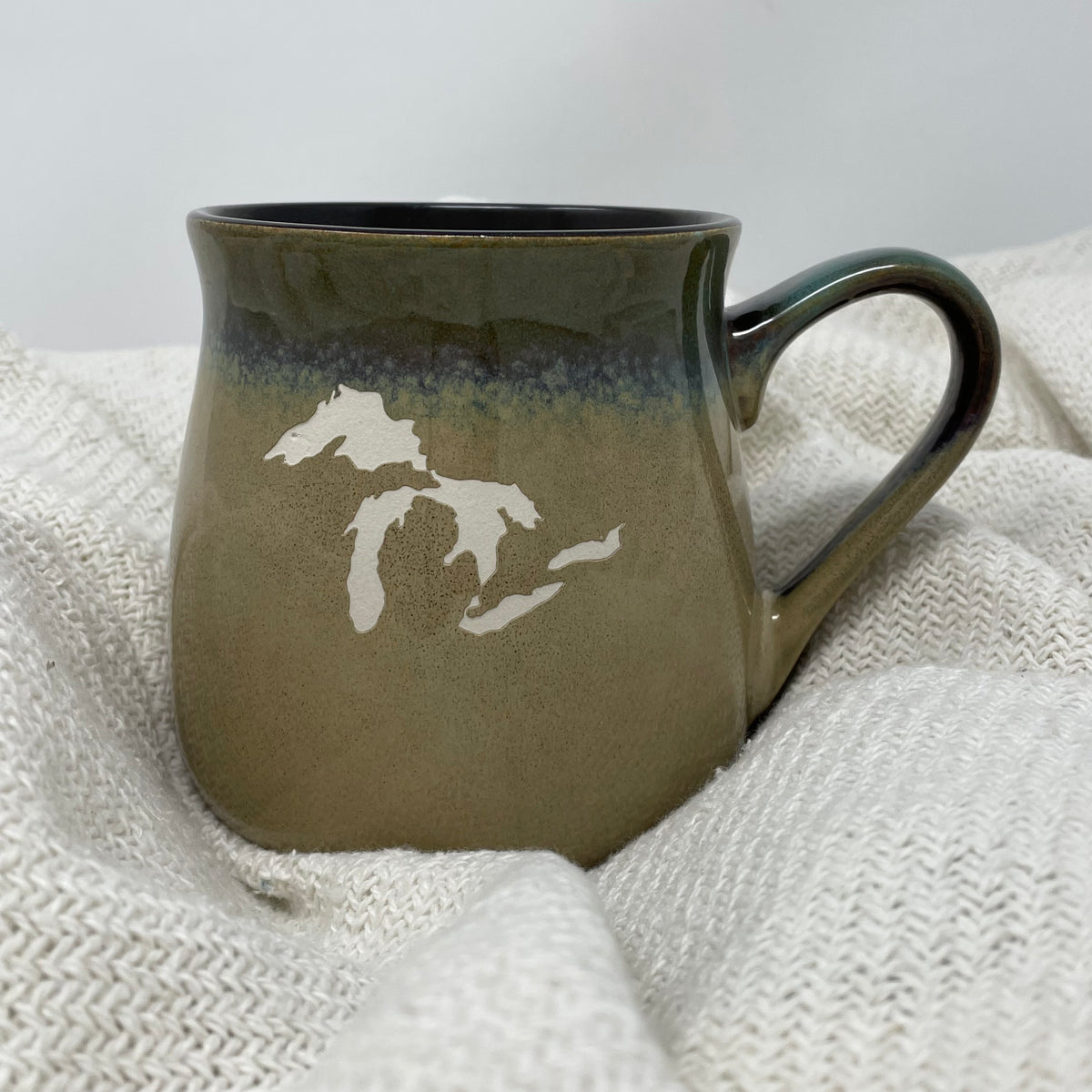 16oz Sandblasted Pottery MI Coffee Mug