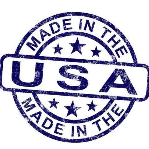 Blue Made in the USA logo on a white background