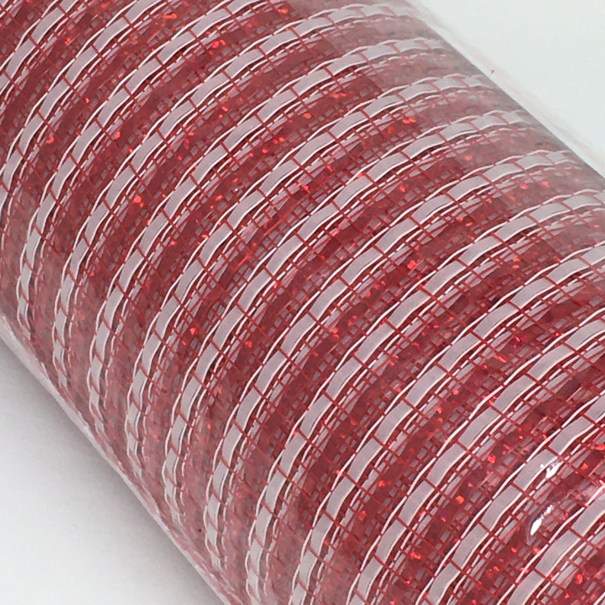 Red/White Foil Deco Mesh