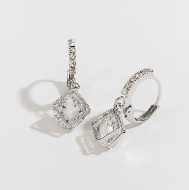 Diamond Shape Hoop Dazzlers Earrings
