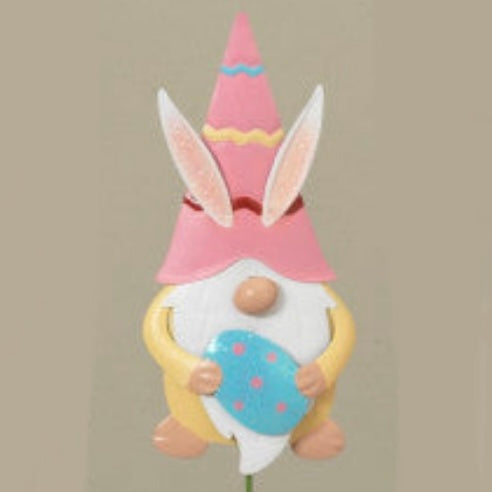 24&quot;H Metal Easter Gnome Garden Stake