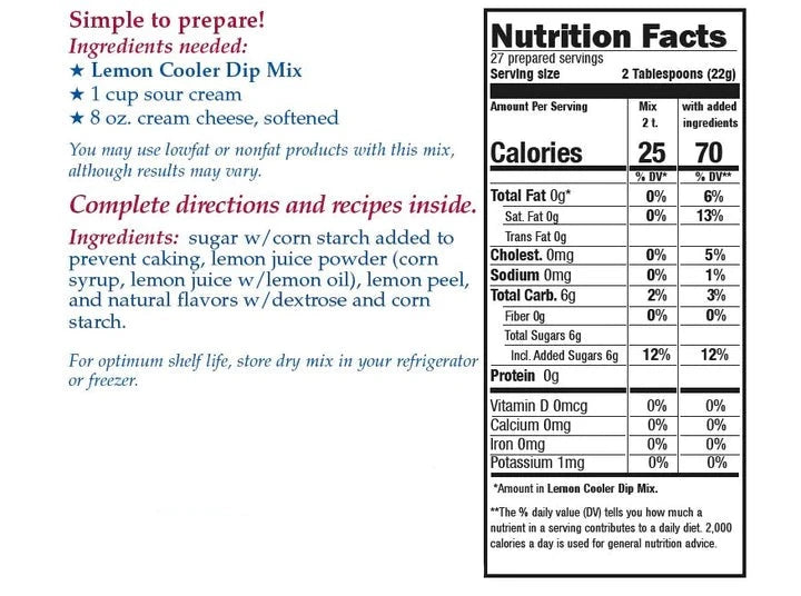 Lemon Cooler Dip Mix