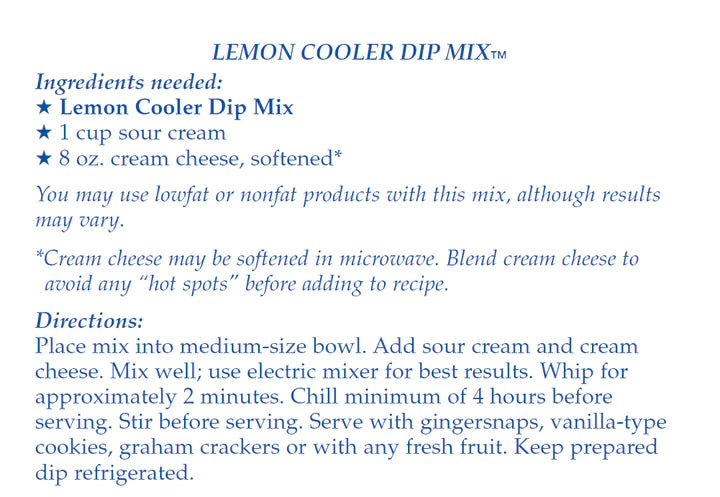 Lemon Cooler Dip Mix