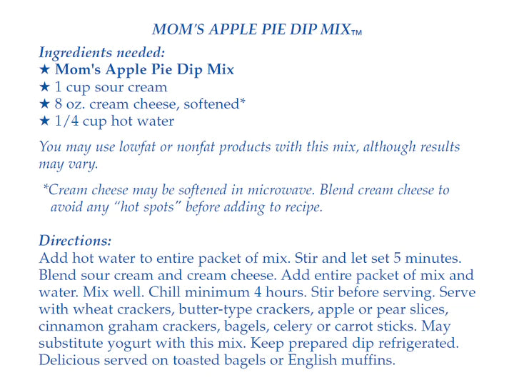 Mom&#39;s Apple Pie Dip Mix