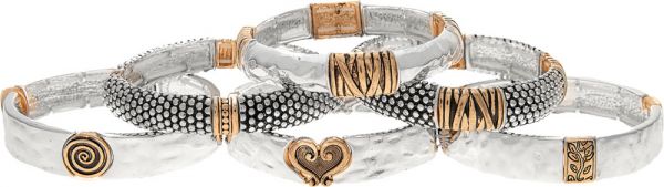 Silver Design Stretch Bracelet