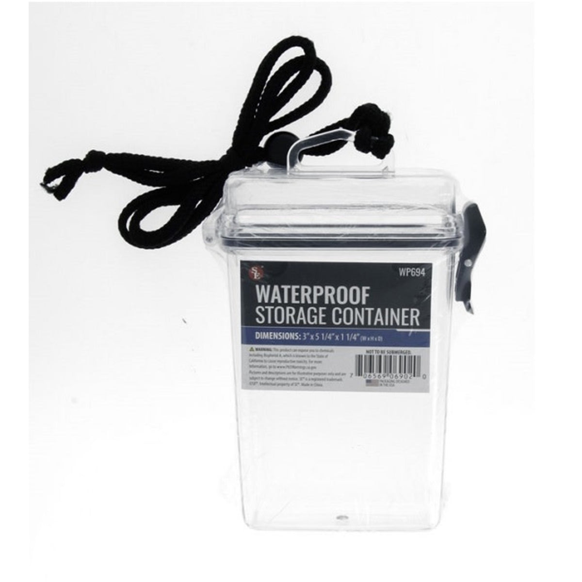 Clear Waterproof Storage Container w/ Lanyard