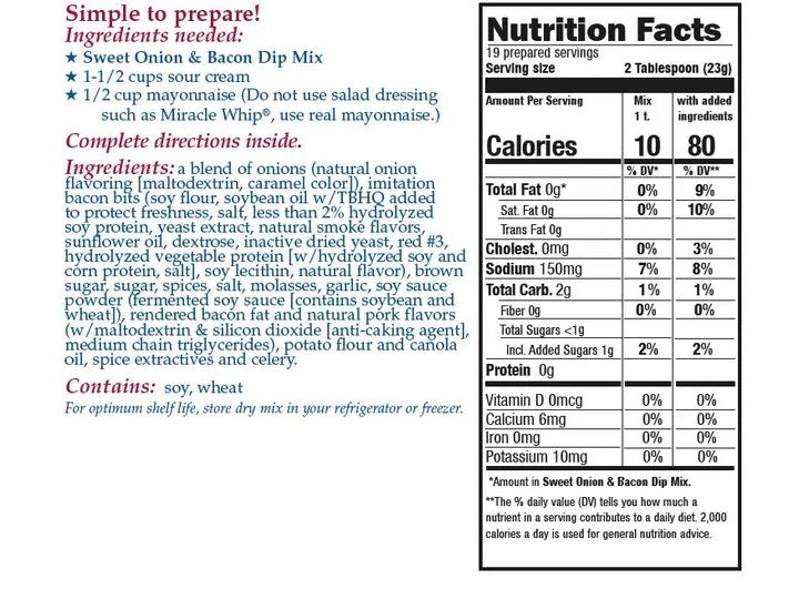 Sweet Onion &amp; Bacon Dip Mix